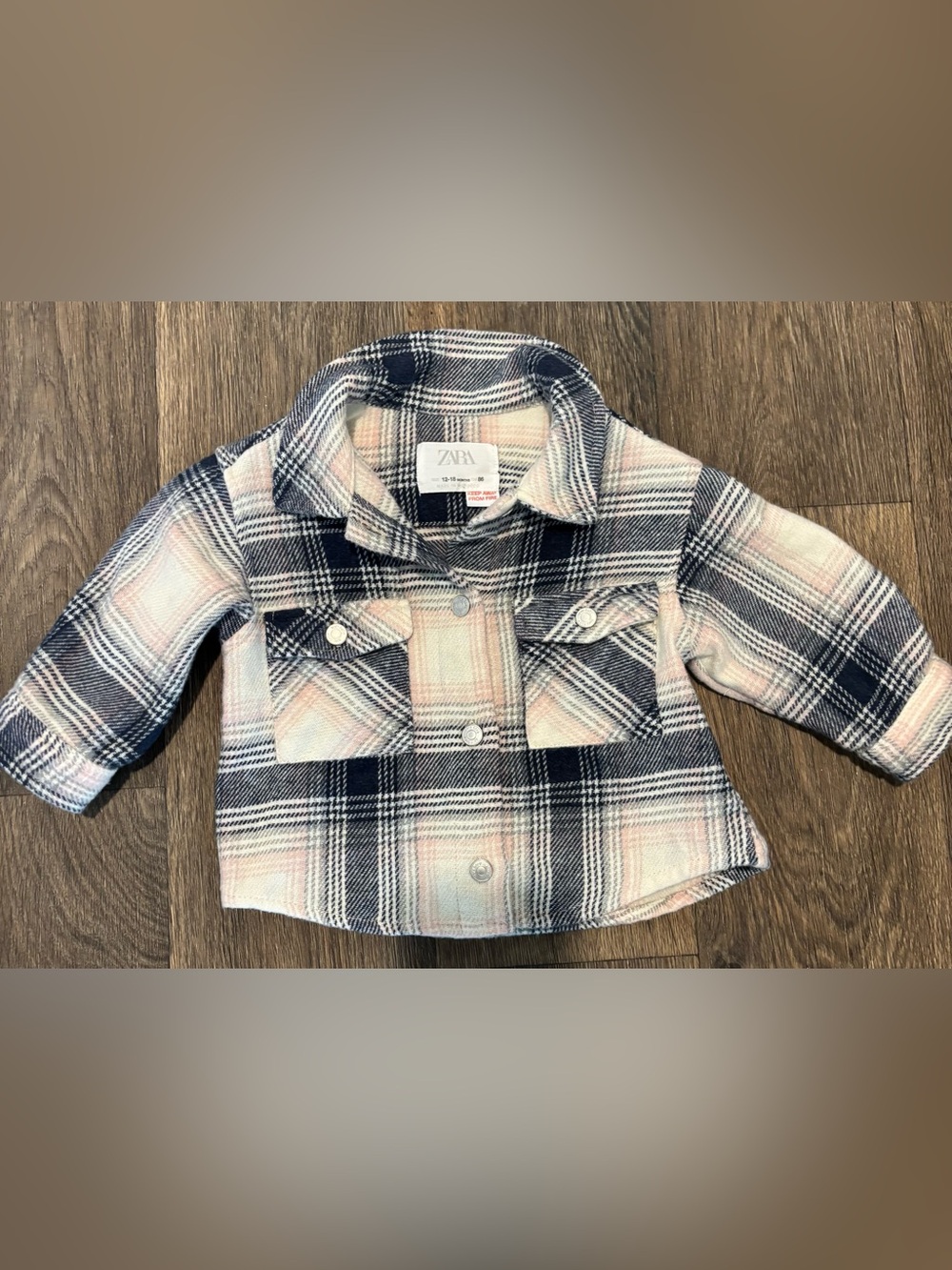 Zara Girls Flannel 12-18 Months kidcore cottagecore